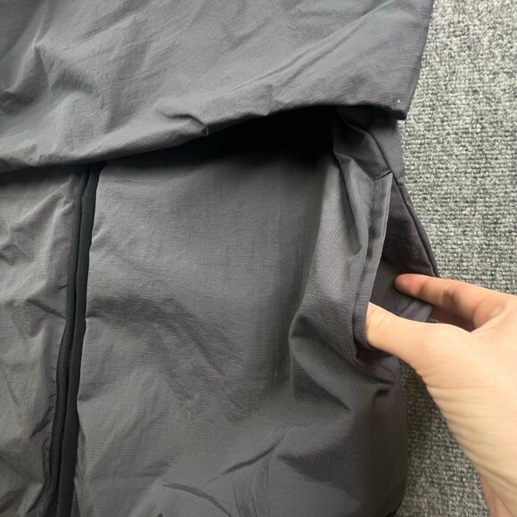 Reebok Full Zip Nylon Jacket Gray Pockets Long Sleeve w Logo Large Men’s - Picture 9 of 10